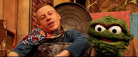 WATCH: Rapper Macklemore gets down with Oscar the Grouch on Sesame Street