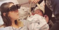 Blind mum sees her newborn baby for the very first time