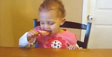 Too tired for a treat! Watch this baby battle sleep to finish her ice-pop