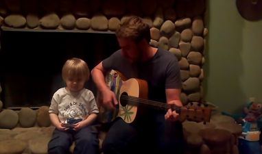 WATCH: Cute Toddler jams to The Beatles with Dad