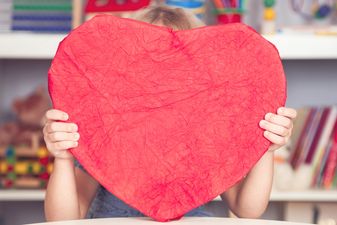 This slightly creepy card from a kid made one soldier’s Valentine’s Day