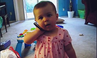 WATCH: Chatty baby girl perfectly mimics Mummy on the phone