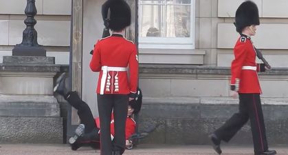 WATCH: Epic fall by the Queen’s guard deserves a replay!