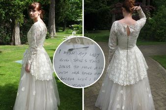This love note found on a charity wedding dress will melt your heart