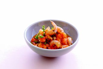 These super-simple marinated prawns with chilli sauce are our new obsession