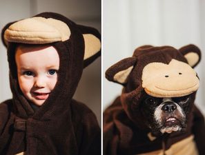 Who wore it better? Mum’s photo series of baby and dog is the cutest
