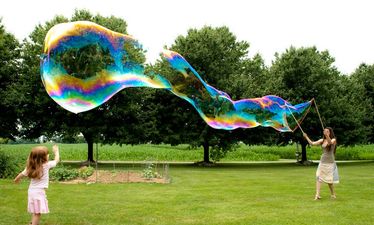 Blow their tiny minds with these homemade GIANT bubbles