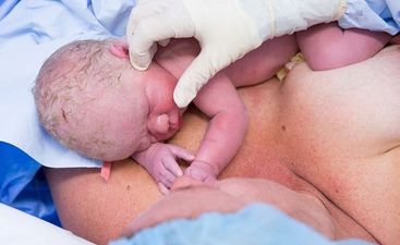 This mum just delivered her own baby. By C-section