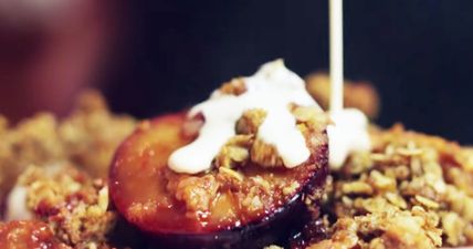 A delightful dessert… Plum and Apple Crumble