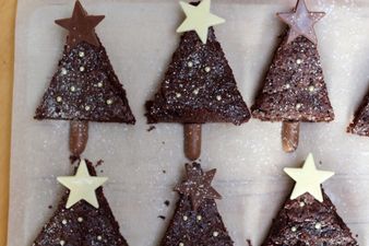 Celebrate December With A Tray Of Chocolate Christmas Tree Brownies