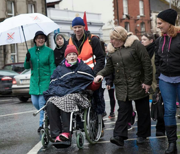 Vera Twomey and her supporters reach Dublin