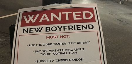 No cheeky Nandos? Woman prints posters of her dream date with hilarious demands