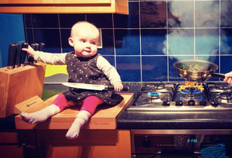 These photos of a baby in seriously dangerous places are for a very good reason