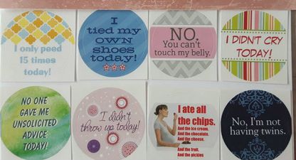 ‘I didn’t cry today!’ There are now stickers for expectant and new mamas