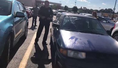 Police forced to smash car window to save baby