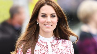 A €725 blue gown… but Kate’s shoulder-length hair steals the show
