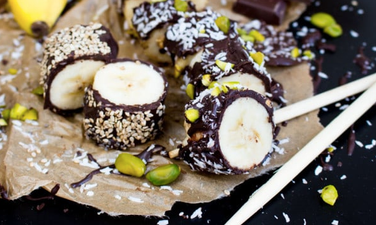 The kids will love making these chocolate-covered banana bits this weekend