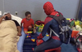 Neighbourhood Spiderman makes Houston kids smile