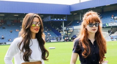 New mum Cheryl show off toned tummy at charity football match