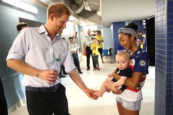 Prince Harry meets adorable baby celebrating at Invictus Games