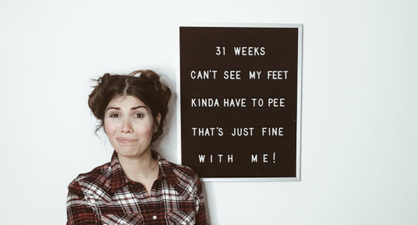 Mum tracks her pregnancy with hilarious Instagram message boards