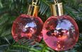 This company is selling Christmas tree baubles filled with PINK gin