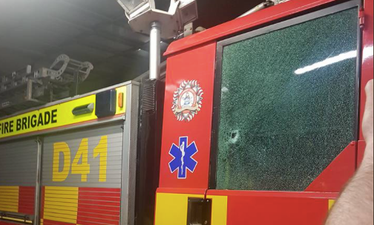 A Dublin fire engine came under attack last night while responding to a bonfire