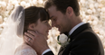 The designer details of Anastasia’s wedding dress in Fifty Shades