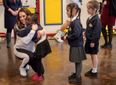 Duchess Kate was a huge hit with schoolchildren yesterday