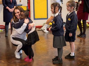 Duchess Kate was a huge hit with schoolchildren yesterday