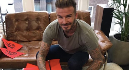 David Beckham making a baby laugh is exactly what we needed this morning