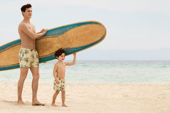 H&M has a new ‘Like Father, Like Son’ collection of matching swim-wear for dads and boys