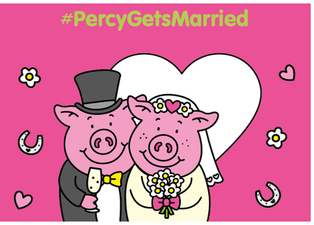 Percy Pig and Penny Pig are officially getting married tomorrow