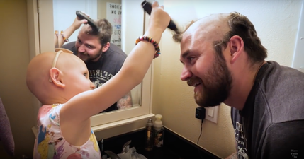 The powerful reason why this dad asked his 5-year-old daughter shave his head