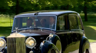 Here’s the first glimpse of Meghan Markle’s wedding dress and she looks amazing