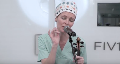 Sharon Corr plays the violin for IVF embryos at fertility clinic