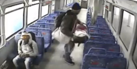 CCTV shows baby being left unaccompanied on moving train