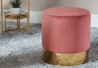 A stunning velvet pink stool is now available in Penneys for just €26…go, go, go!