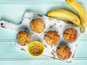 A yummy Fudgy Banana Yogurt Muffins recipe to make with the kids today