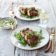 Delicious Weber style lamb loin chops with lemon-mint salsa verde