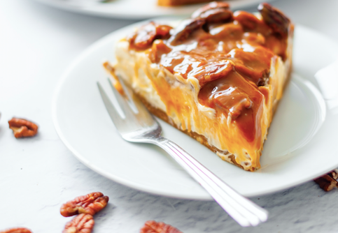 Gingerbread Salted Caramel Pecan Cheesecake