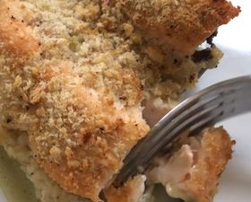 Your family will love this tasty Crumbed Salmon and Creamed Spinach recipe this Easter weekend