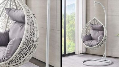 A mini kid sized version of the hanging egg chair exists and we’re obsessed