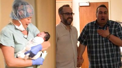 WATCH: The heart-wrenching moment these two dads became parents
