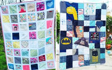 Wondering what to do with leftover baby clothes? A memory quilt is the best idea ever!