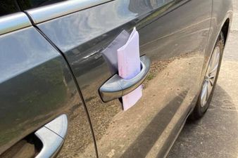 A note left by a stranger on this mum’s car left her near tears