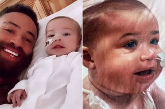 Ashley Cain has a blanket with Azaylia on it, so he can see her every night.