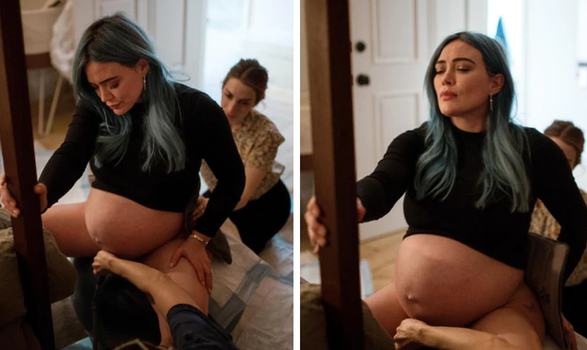 Hillary Duff shaares photos of home birth