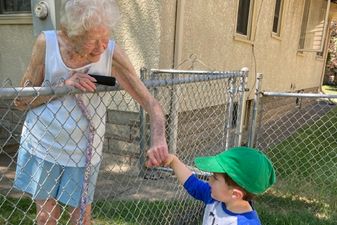 Pandemic sparks unlikely friendship between 2-year-old and his 99-year-old neighbour