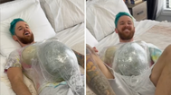 WATCH: Man ‘simulates’ being pregnant, can’t get out of bed